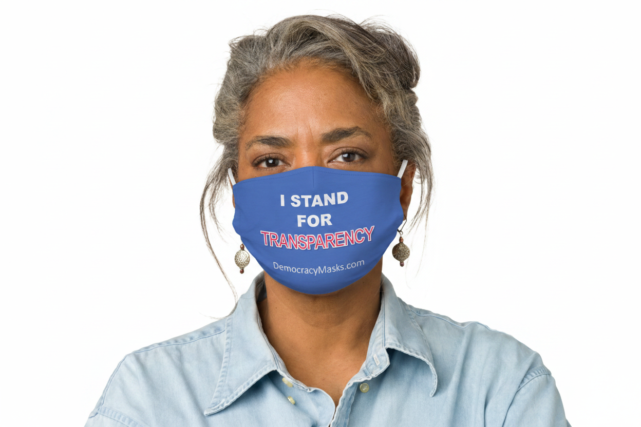 Woman wearing TRANSPARENCY-C mask