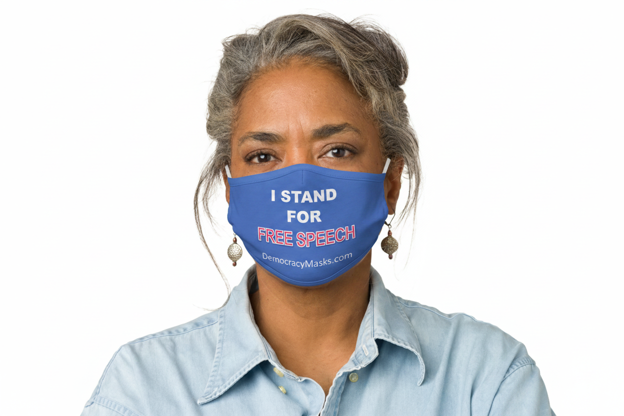 Woman wearing SPEECH-C mask