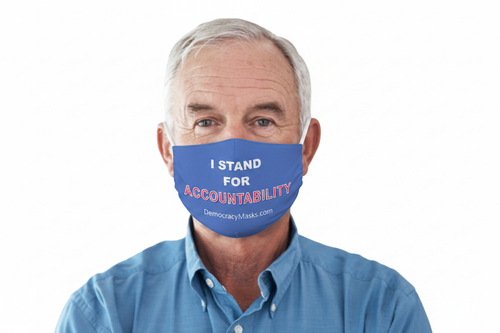 Man wearing ACCOUNTABILITY-C mask