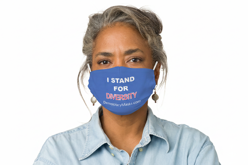 Woman wearing DIVERSITY-C mask