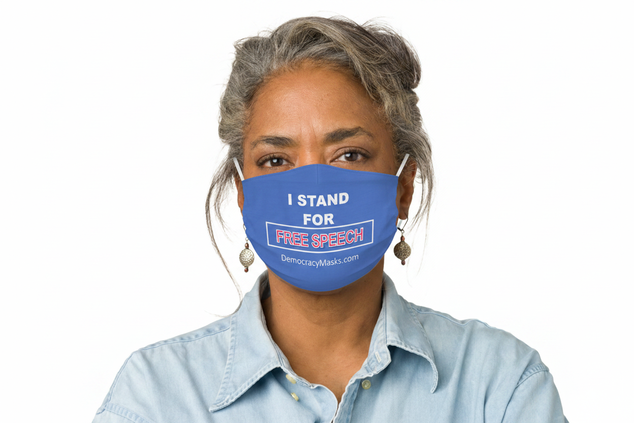 Woman wearing SPEECH-B mask