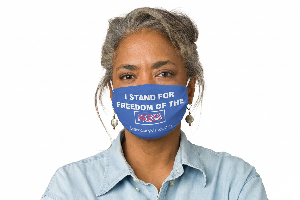 Woman wearing PRESS-B mask