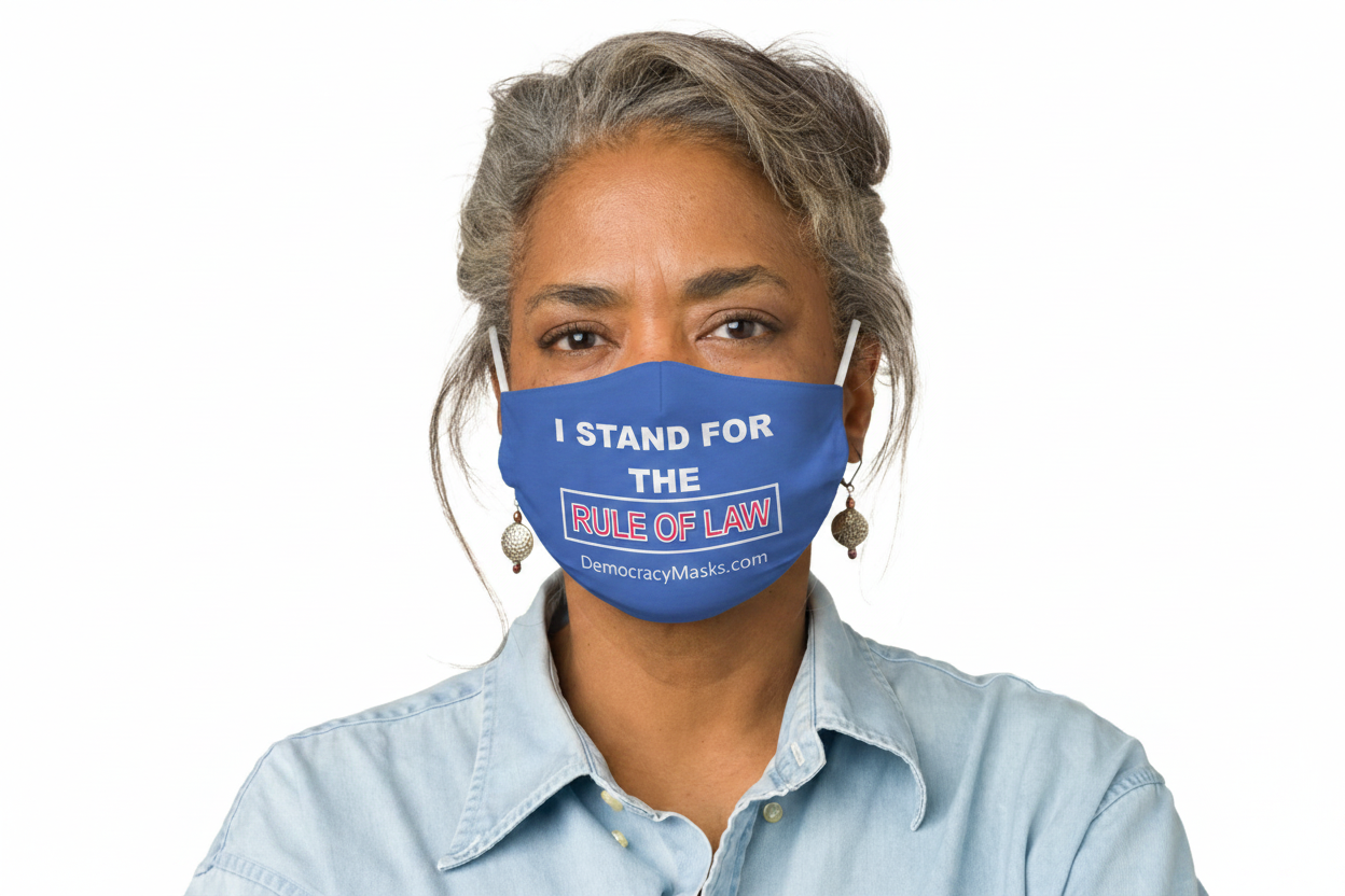 Woman wearing RULE-B mask