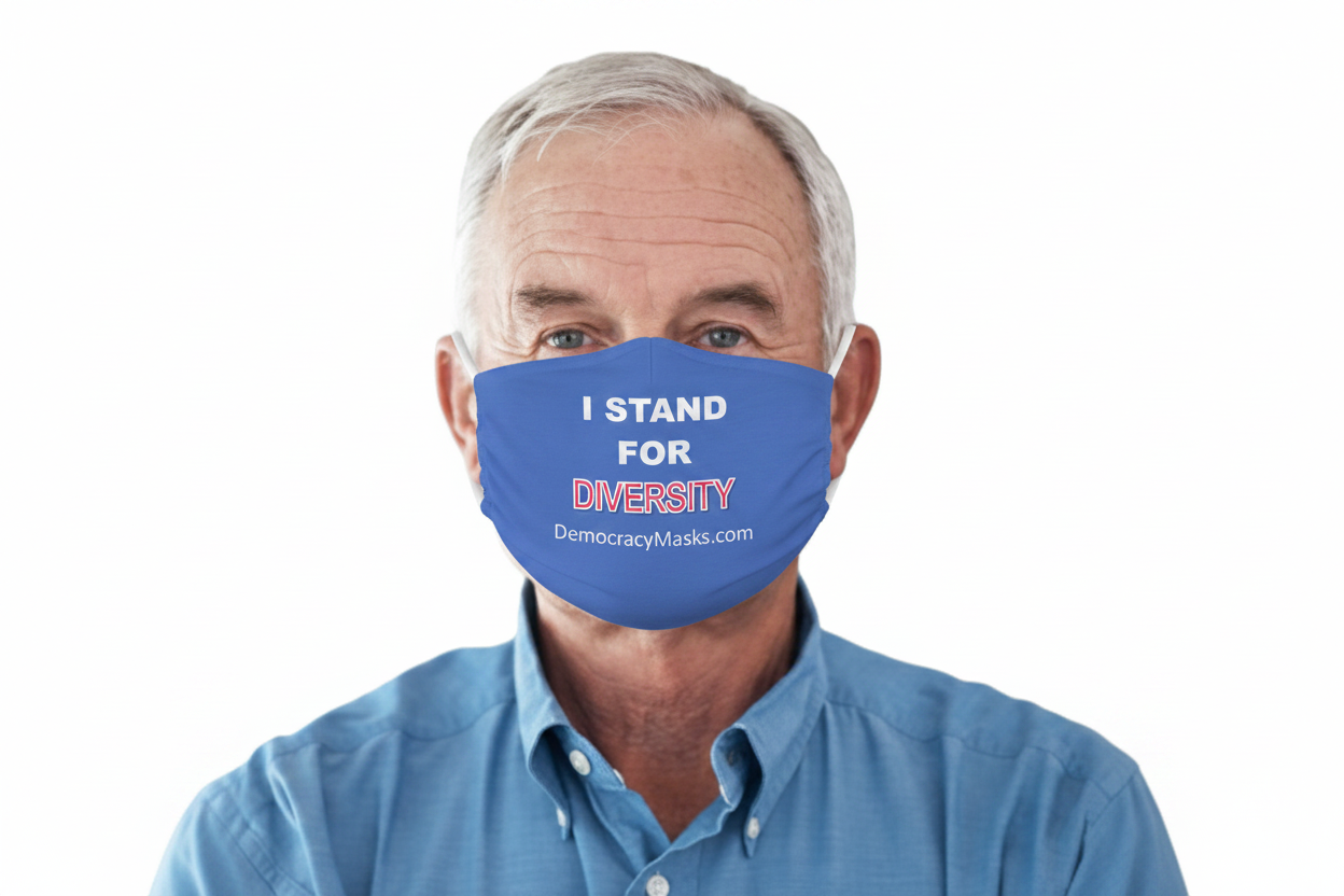 Man wearing DIVERSITY-C mask